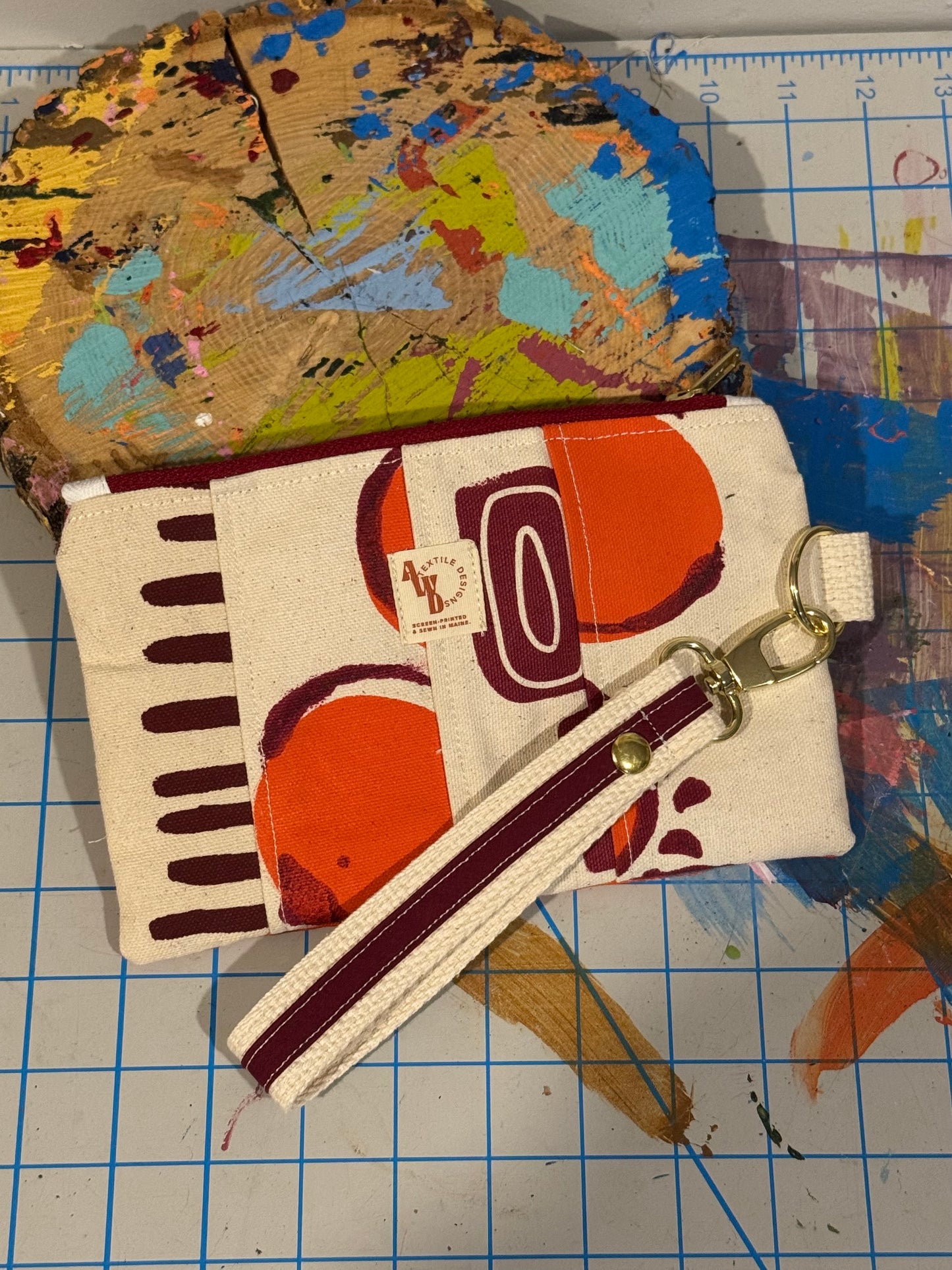 Patchwork Wristlet Zip w/ Clip (#7)