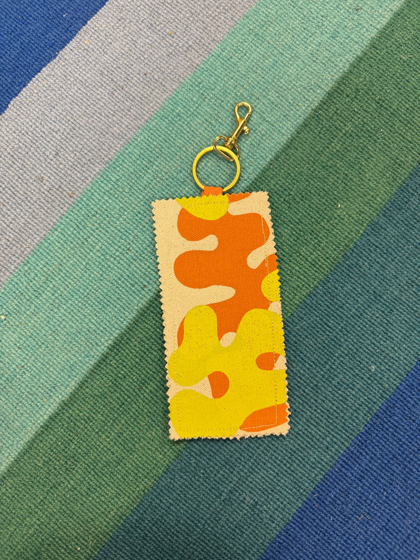 Double sided heavy canvas keychain