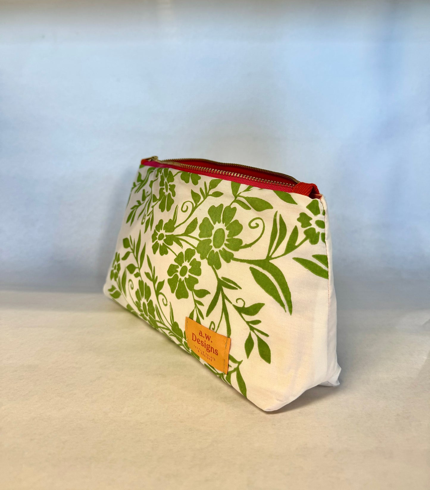 Travel pouch - green floral