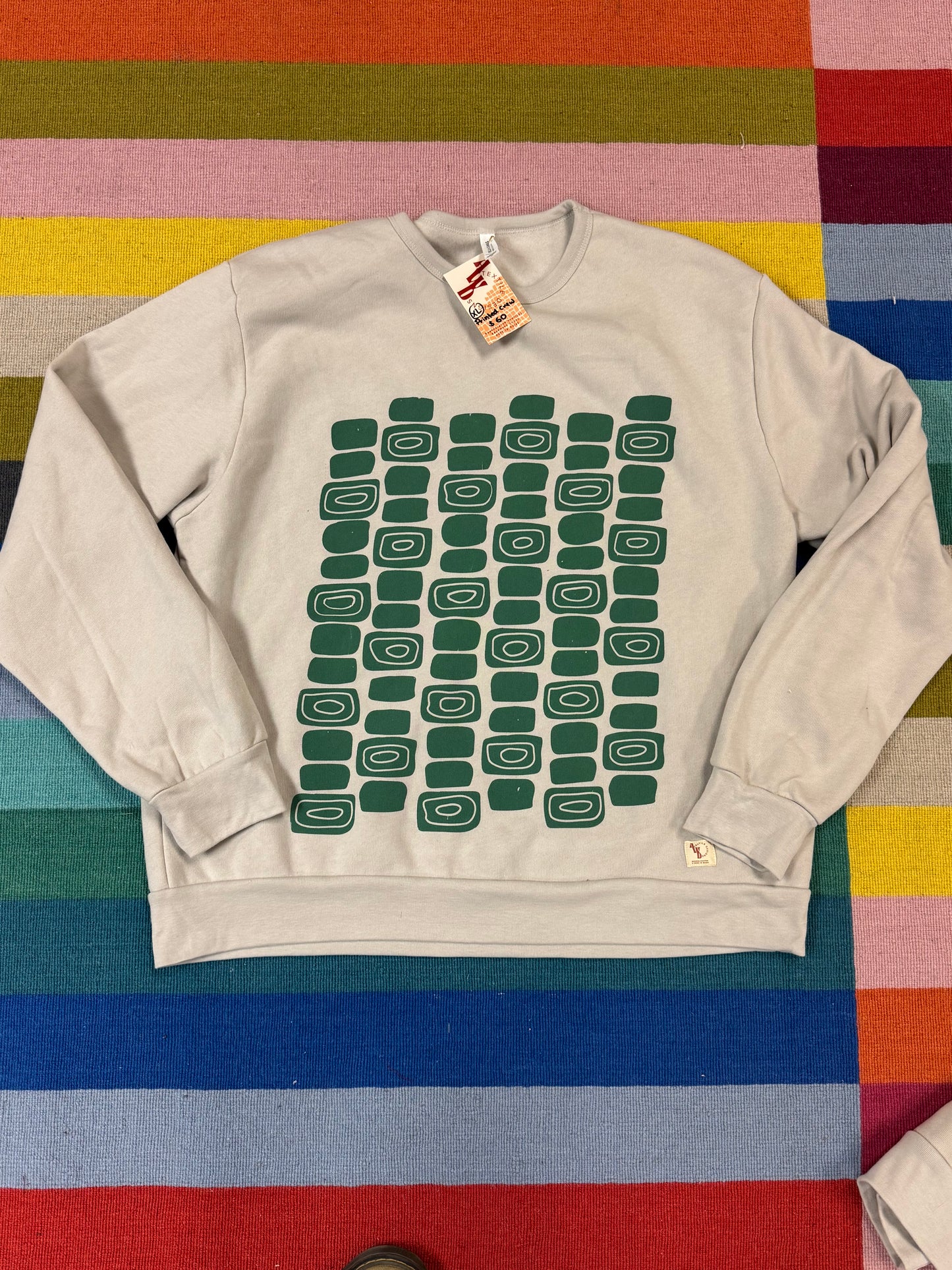 Printed fleece lined crew - extra large