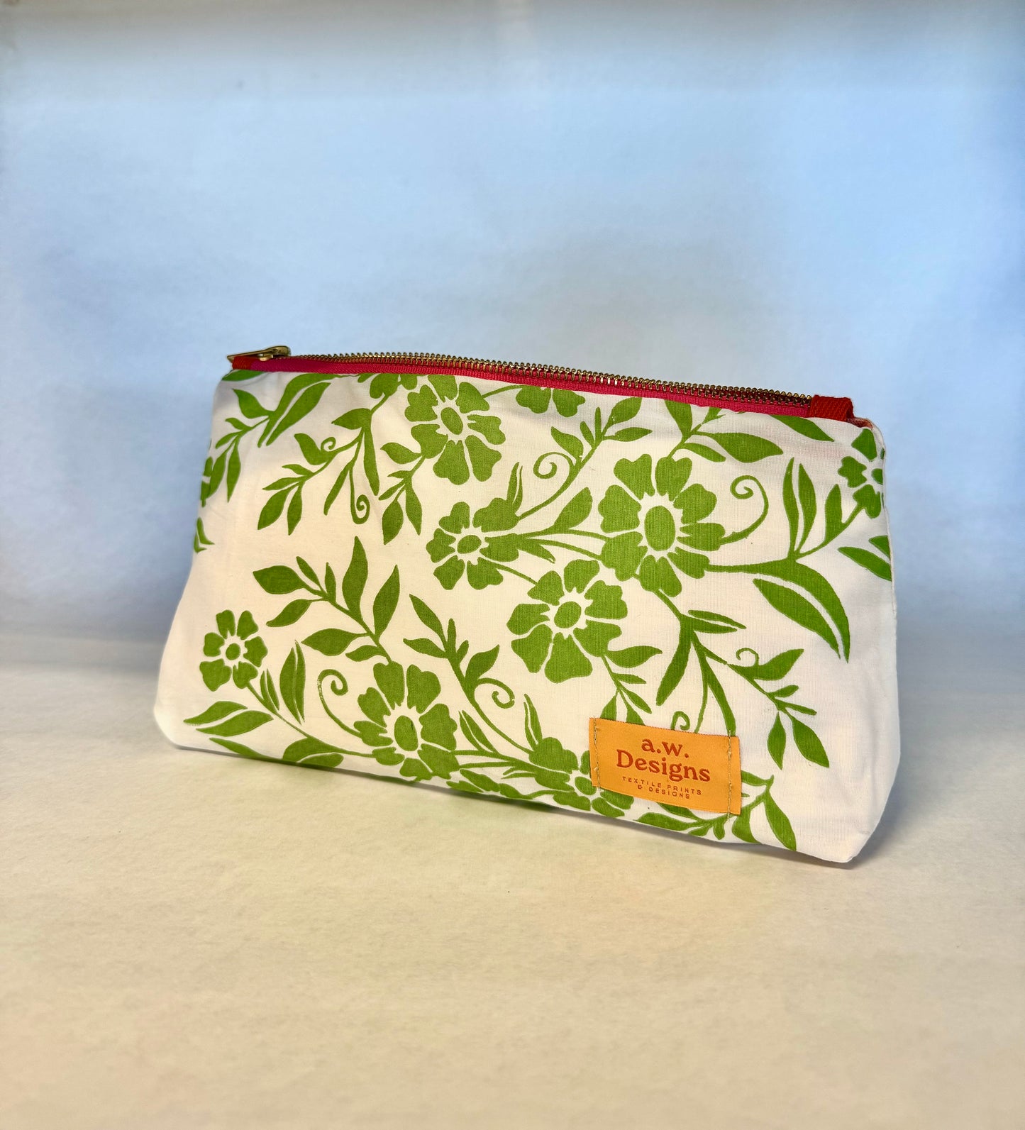 Travel pouch - green floral