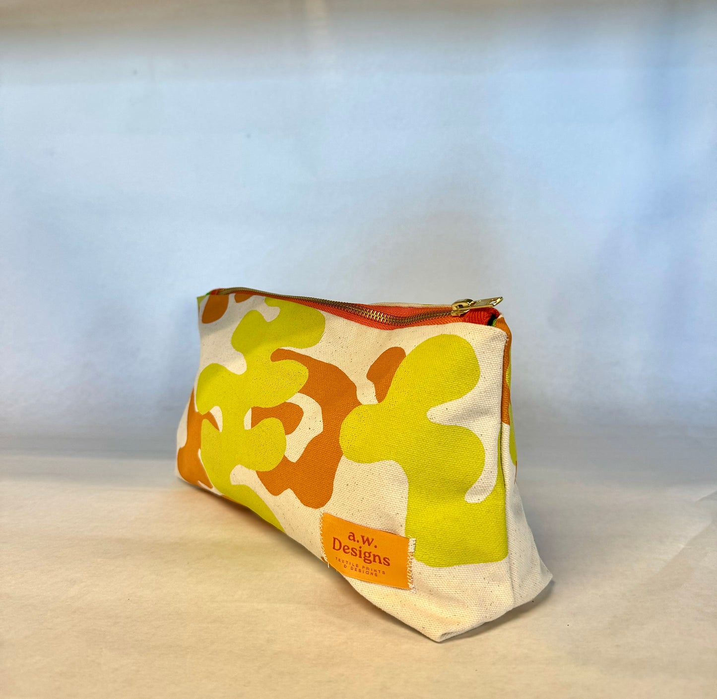 Travel pouch - Wonder print in mango/apple