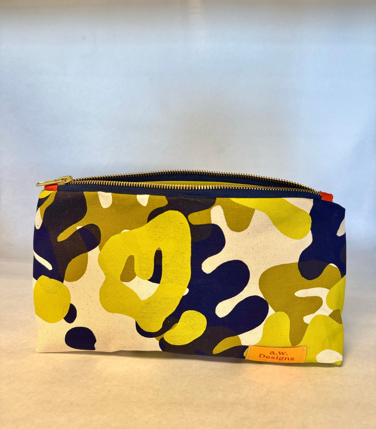 Travel pouch - Wonder print in navy/green