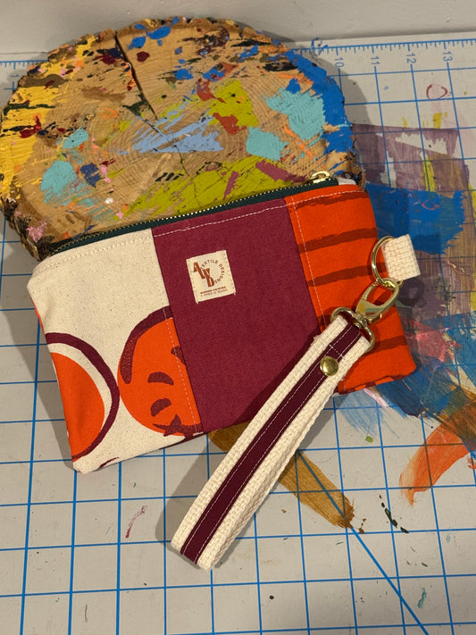 Patchwork Wristlet Zip w/ Clip (#8)